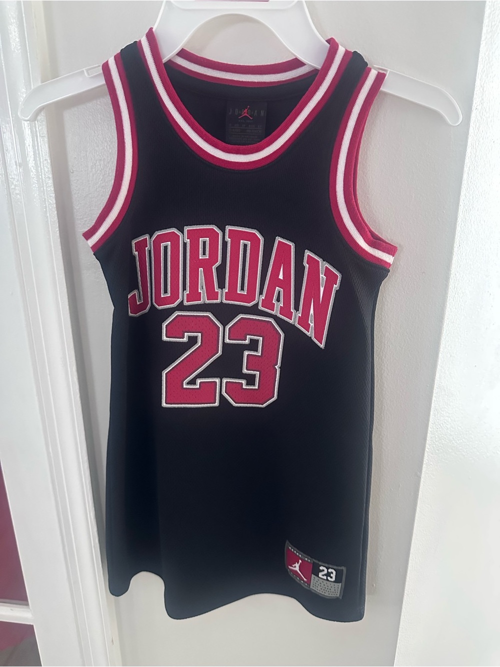 Jordan Black Dress with Red and White Trim